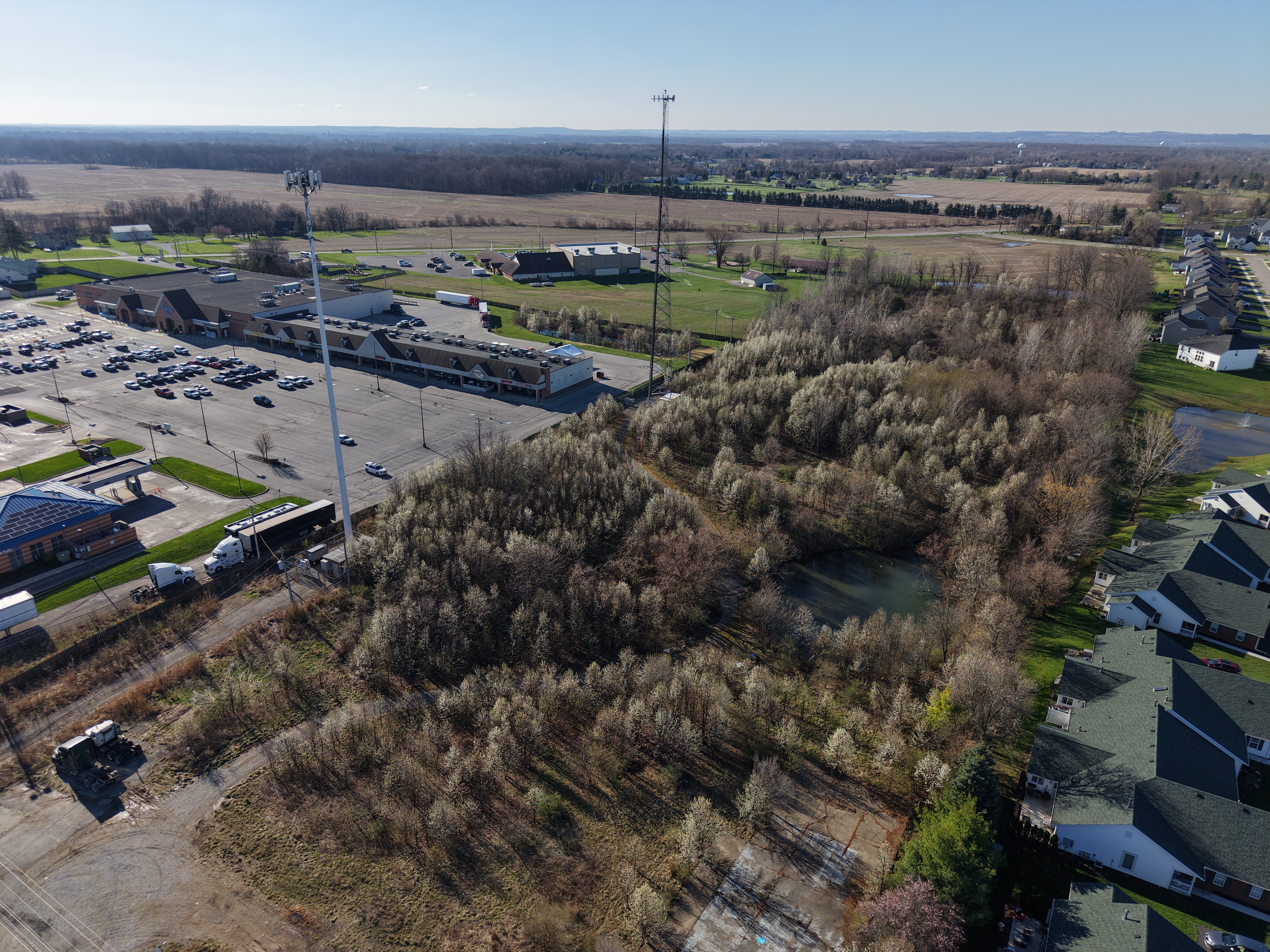 Aerial view of an Ohio commercial property for commercial real estate marketing