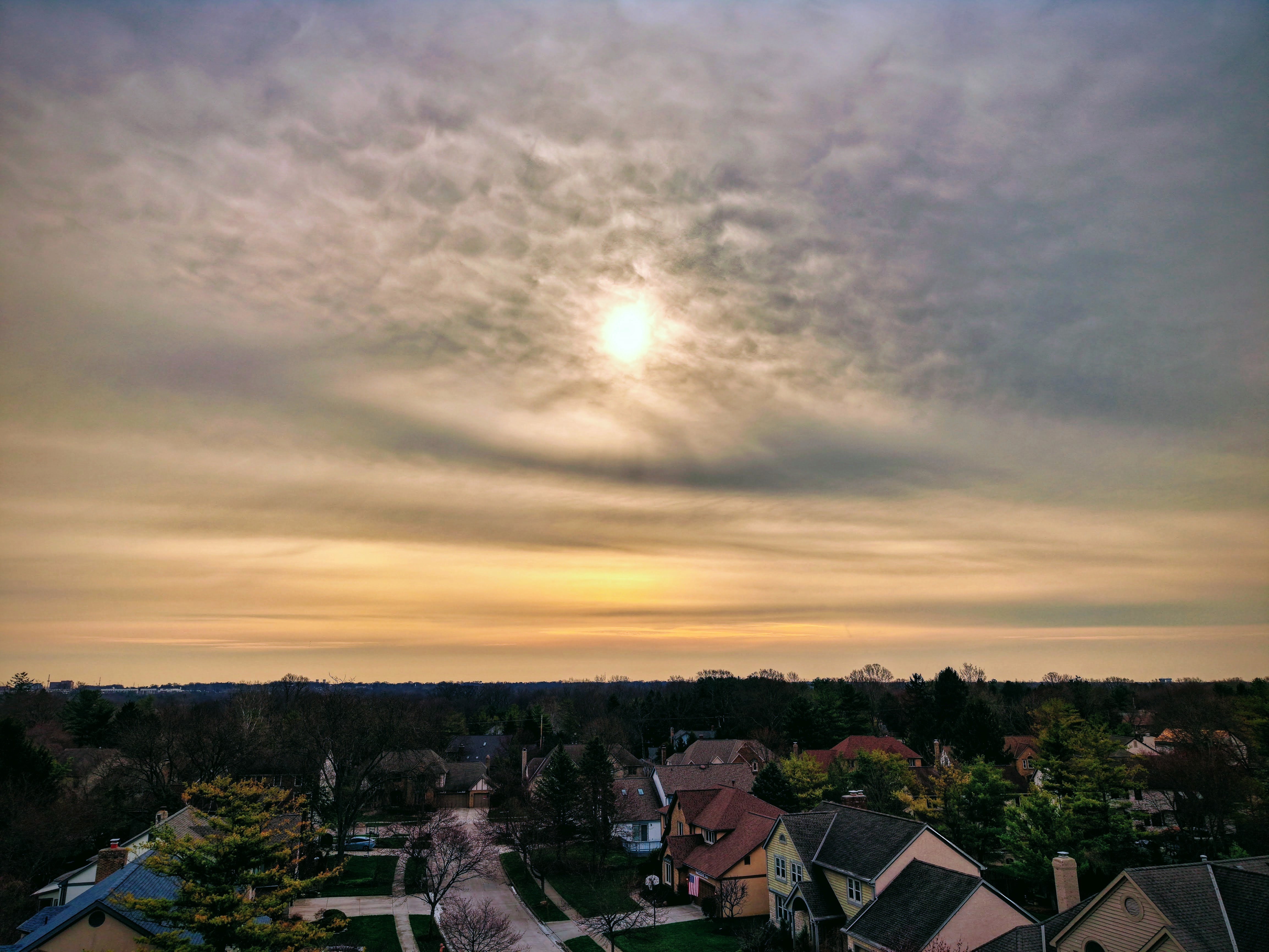 Sweeping landscape aerial shot of Ohio scenery